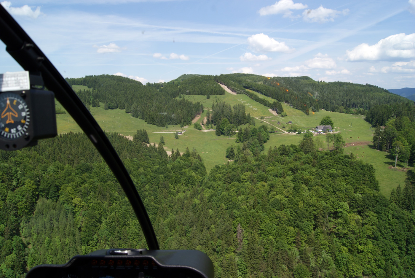 Hubschrauberflug zum Hochbärneck