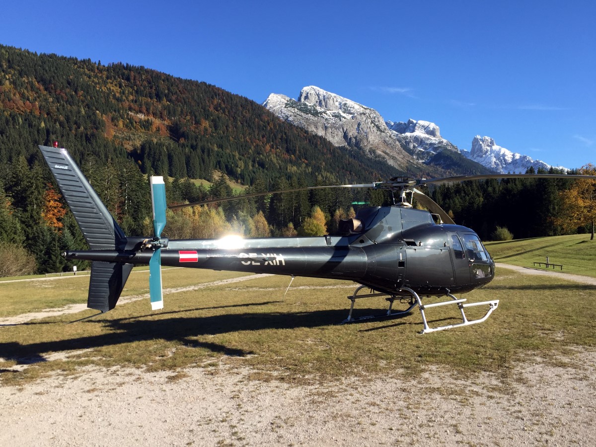 Hubschrauberflug zum Winterstellgut