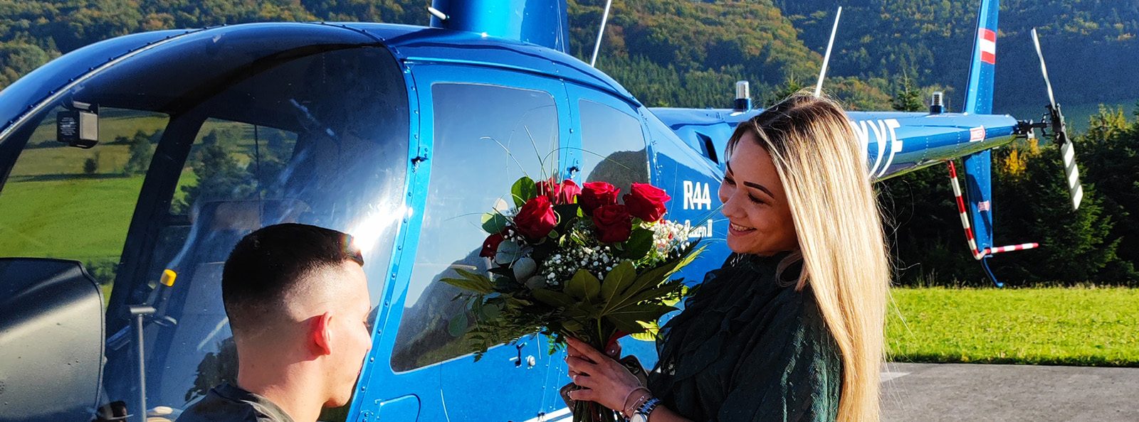 Heiratsantrag Helikopter